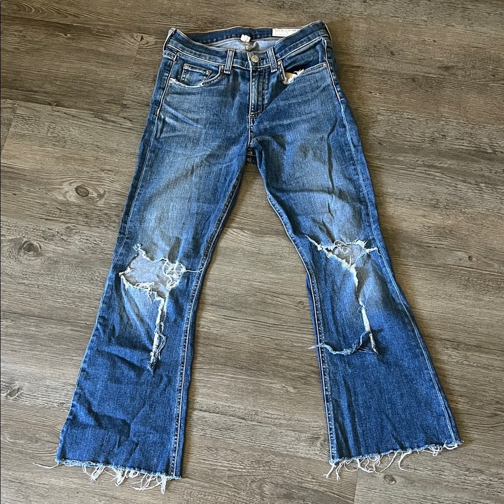 🐬Rag & Bone Women’s 10 Inch Crop Flare Distressed Jeans Size 26